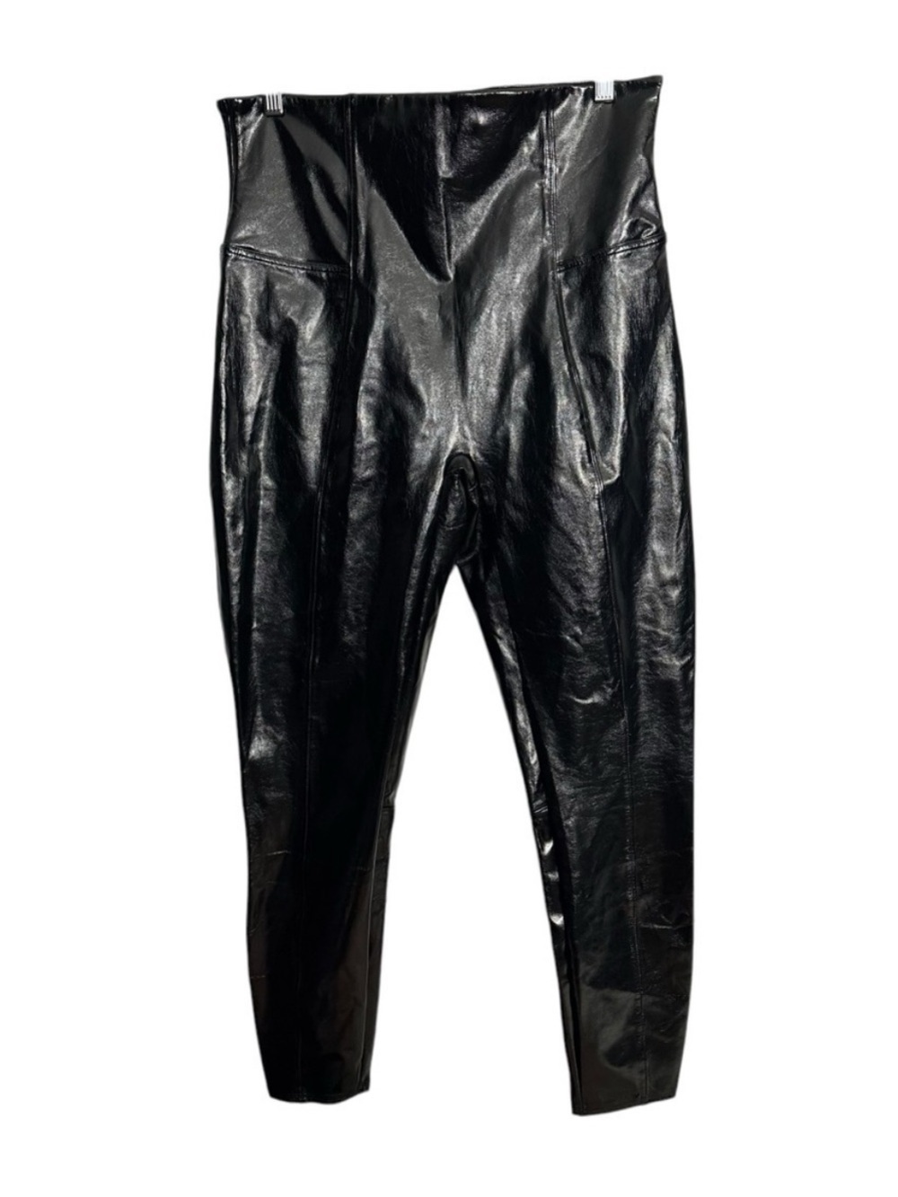 Spanx Black Faux Leather Patent Leggings Pants